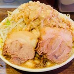 ミゾグチヤ 東十条店 - ふと麺中1,000円(野菜、ニンニク、脂全て多めでオーダー)