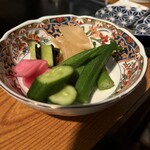 もんじゃ鉄板焼き ミル マルヤマ - 漬物