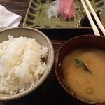どんこ - ランチ800円　仁井田米　しじみ味噌汁