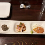 鳥長 - 前菜三種