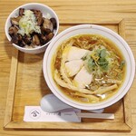 中華そば 肴 yamago - 生ゆず中華+炭火焼き親鶏飯