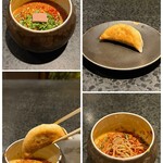 イチリン ハナレ - 丹波高坂地鶏
      につける餃子、からの麺