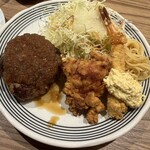 R'ariatte - ハンバーグ＋唐揚げ＋エビフライ