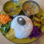 ゴロンドリーナ - あいがけ2種盛り（バターシュリンプ・鰹のスリランカ風）