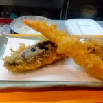 天ぷら 佐和屋 - ナス、海老、焼き芋