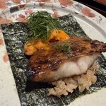 日本料理 太月 - のど黒と雲丹の手巻き寿司