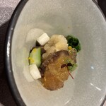 神楽坂 寿司 こんこん - 旬の菜の花とナマコの酢の物