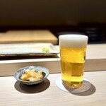 鮨 西崎 - ビール。
