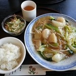 菜の花  - ランチB  ホタテのあんかけ焼そば  1,240円税込