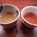 鳥料理 玉ひで - お茶と軍鶏のスープ