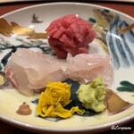 御料理 寺沢 - 天然本鮪と寒鮃と縁側の造り