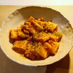 abc kitchen - paccheri with rock shrimp spicy tomato sauce, fennel pollen
