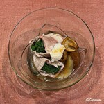 御料理 寺沢 - 奥州牛のしゃぶしゃぶ肉の鴨頭葱巻