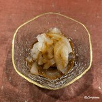 御料理 寺沢 - 鯣烏賊の身を烏賊の腑腸の肝醤油で