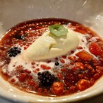 abc kitchen - summer red fruit soup, lavender ice cream