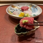 御料理 寺沢 - 天然本鮪をたっぷりの山葵と割醤油で