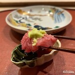 御料理 寺沢 - 天然本鮪をたっぷりの山葵と割醤油で