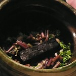 焼鳥 篠原 - 山菜ご飯　炭がいい香りを連れてきてくれますね。