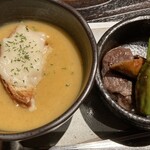 白金亭 - ミネストローネスープと一品