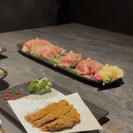 しなもん堂 すすきの店 - 【道産和牛ブリスケットの炙り肉寿司】