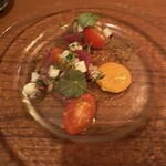 TRATTORIA 814 - マグロとフルーツトマトのカルパッチョ パプリカ＆サルサソース
