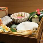 京橋 鮨 好日 - 和出汁の和牛ローストビーフ/牡蠣淡雪/公魚奉書揚げ