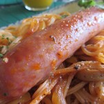 壱弐参 CAFE - ソーセージは生ソーセージなので、ジューシー