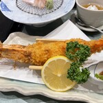 川喜 - 飛騨牛ステーキ御膳　有頭エビフライ