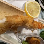 川喜 - 飛騨牛ステーキ御膳　有頭エビフライ