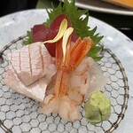 川喜 - 飛騨牛ステーキ御膳　刺身盛合せ