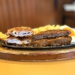 ニューバーグ - サービスセット･揚げ物とハンバーグ断面