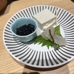 とやま方舟 - お手軽セットの付き出し。このほかに、お寿司3貫と茶碗蒸しがつきます。