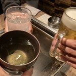 もんじゃ麦 - シャッターチャンス出遅れ乾杯〜