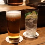 鮨処 乾杯 - アサヒ スーパードライ（生）＆生すだちサワー