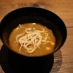 鮨処 乾杯 - ＜留碗＞ 濃厚魚介海老ポタ系一口麺