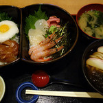 Kaisen Shoubee - 食べくらべ海鮮丼（まぐろ山かけ＆磯の香）＋とろろ昆布うどん