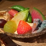 居酒屋 つのふり - 自家菜園畑のサラダ