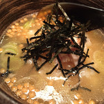 熊の焼鳥106 - おまかせ７串この日は「うにスープ茶漬け」をチョイス。