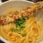 極浄うどん うだま - 2015.1釜玉小、ちく天トッピング