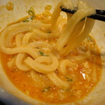 極浄うどん うだま - 2015.1釜玉小、ちく天トッピング