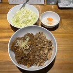 北浜 丁子 - 激辛チキンキーマと麻辣キーマあいがけをライス小盛
