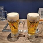 焼肉&手打ち冷麺 二郎 柳橋店 - プレミアムモルツ生