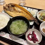 ごはん家 うお福 - 北海道産の真ほっけ一夜干し定食（1,496円）