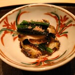 淡流 - 鮑とほうれん草のごま和え