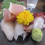 人と木 - びんちょう鮪の炙り、タコ、カレイ