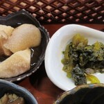 人と木 - 長芋のポン酢付けと高菜漬け