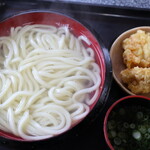 てら屋うどん   - 釜揚げうどん310円＋とり天150円