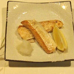 牡蠣三味 - 鮭のハラス焼き