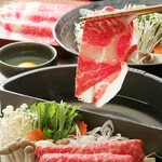 牛禅 - 料理写真:しゃぶしゃぶとすき焼きが同時に楽しめる「すきしゃぶ」