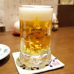 Shinryouri Tsuruno - サッポロ 生ビール(480円)